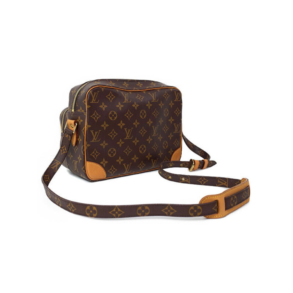 Louis Vuitton Shoulder Monogram Bag Brown Leather Nile